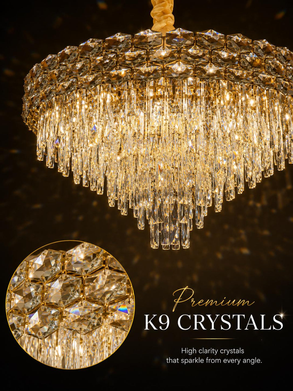Modern Crystal Chandelier / Luxury Ceiling Light for Entryway, Living room, Dining room