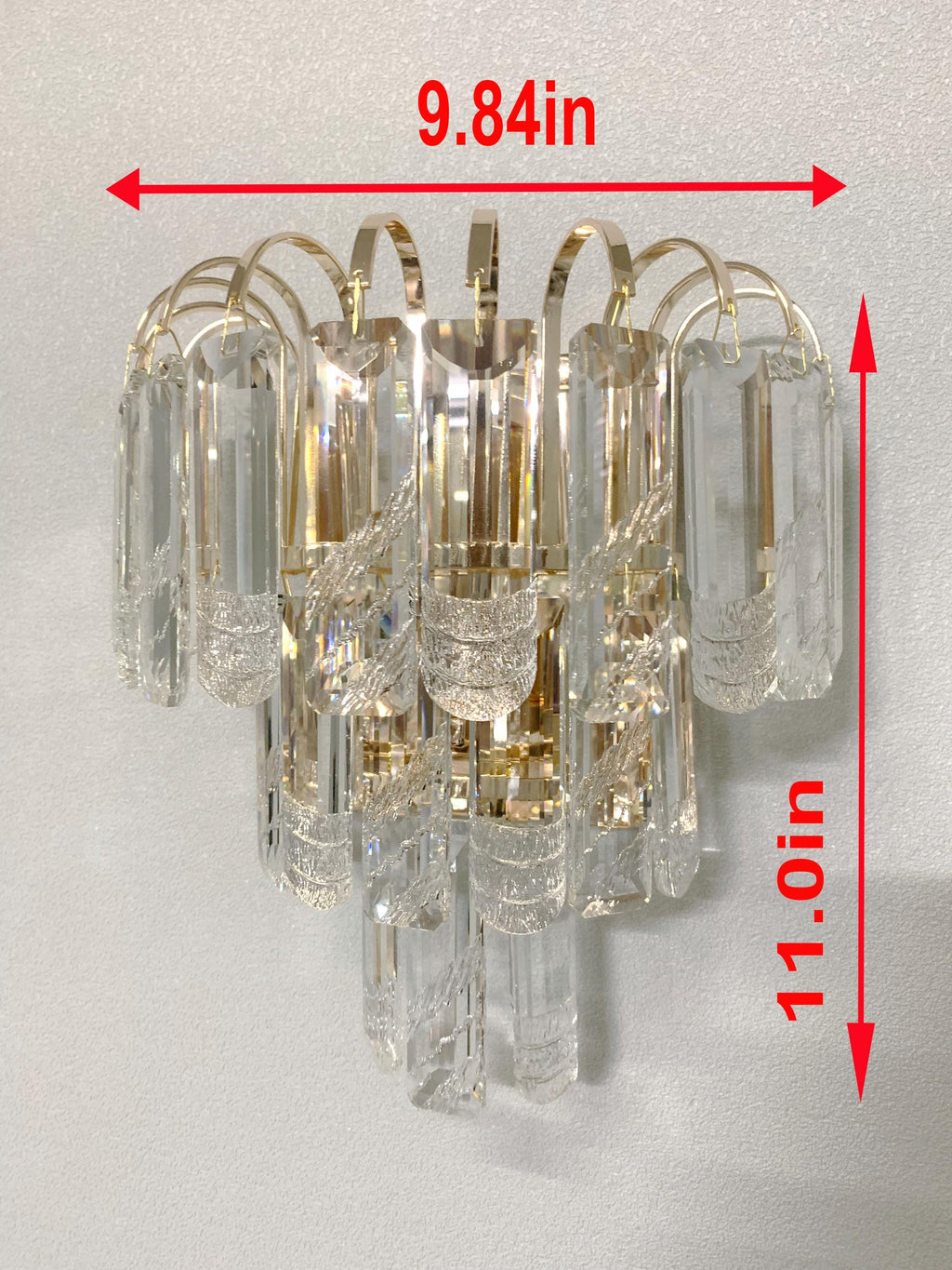 Luxury Crystal Tiered Chandelier – Wide Modern Round Pendant Light for Dining Room, Living Room