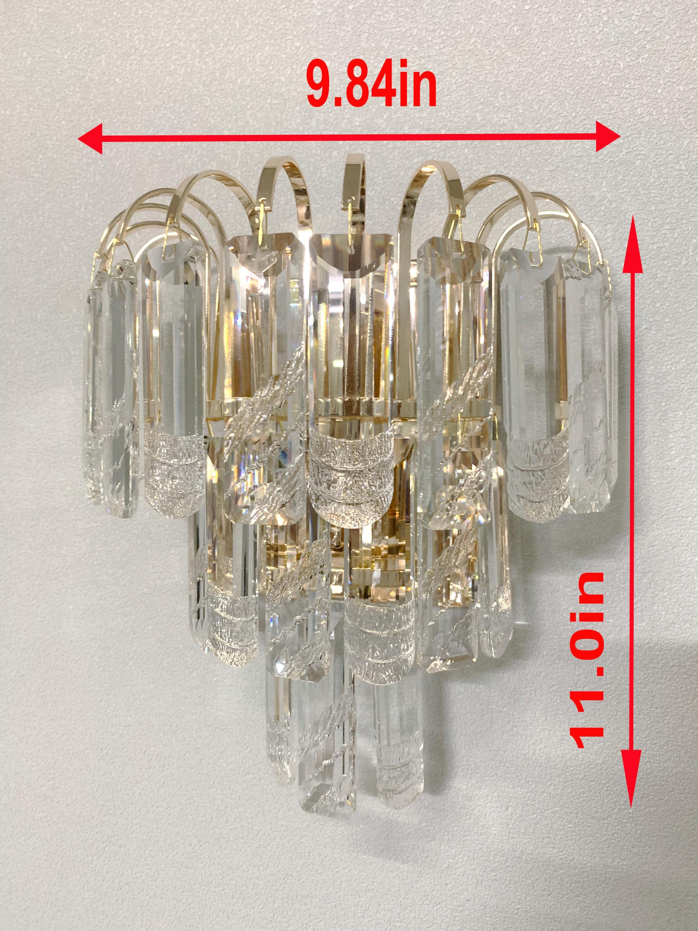 Luxury Crystal Tiered Chandelier – Wide Modern Round Pendant Light for Dining Room, Living Room