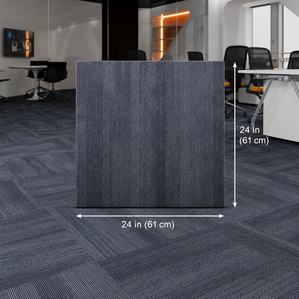 24" x 24" Cloudwave Carpet Tile / Slate Linear Carpet Tile