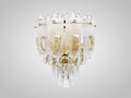Vintage Crystal Wall Sconce Light – Handcrafted Glass Bedroom Lamp – Gold Finish Wall Mount Lighting