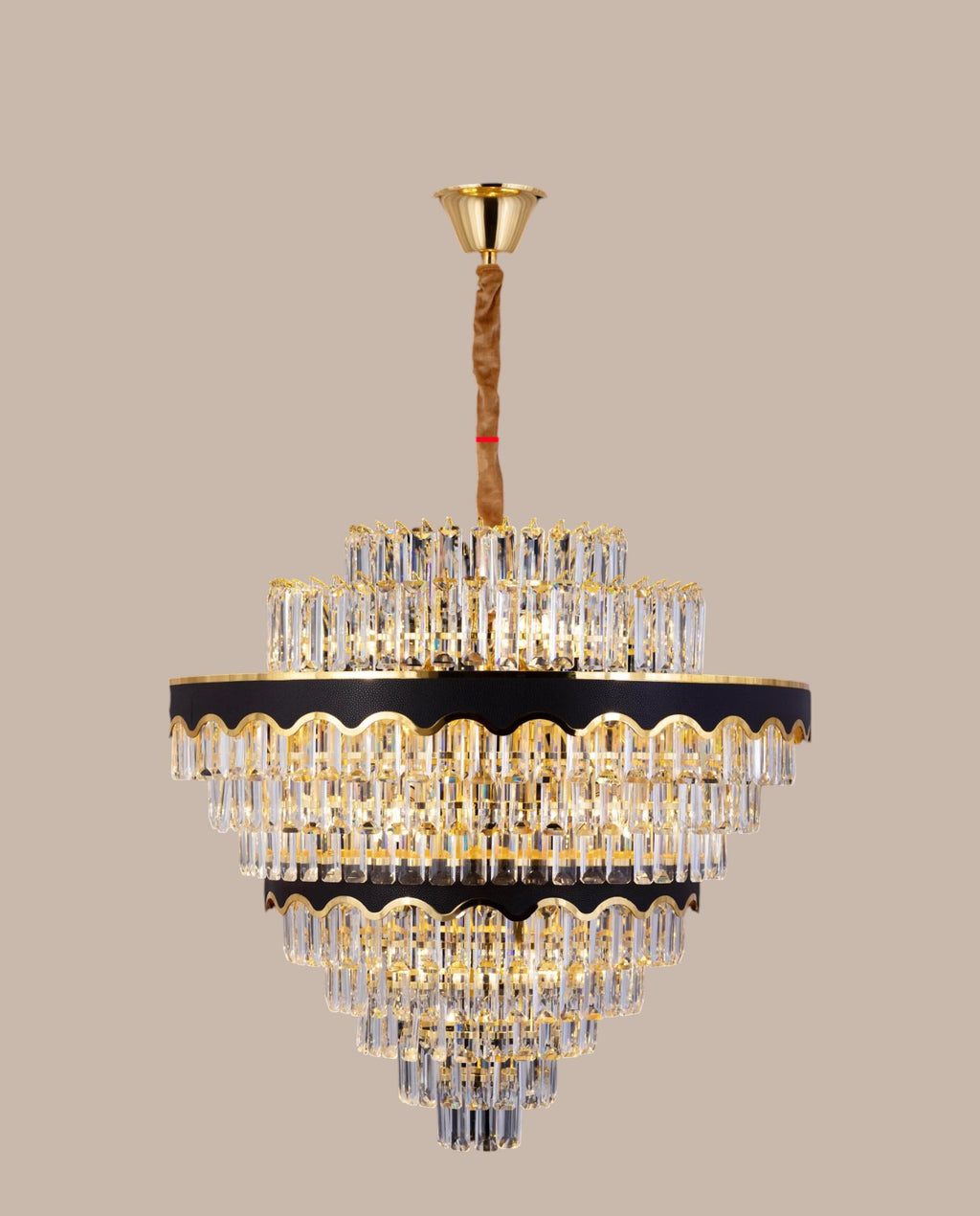 Crystal Chandelier –  Luxury Elegant Gold & Black Design with 400 Sparkling Crystals