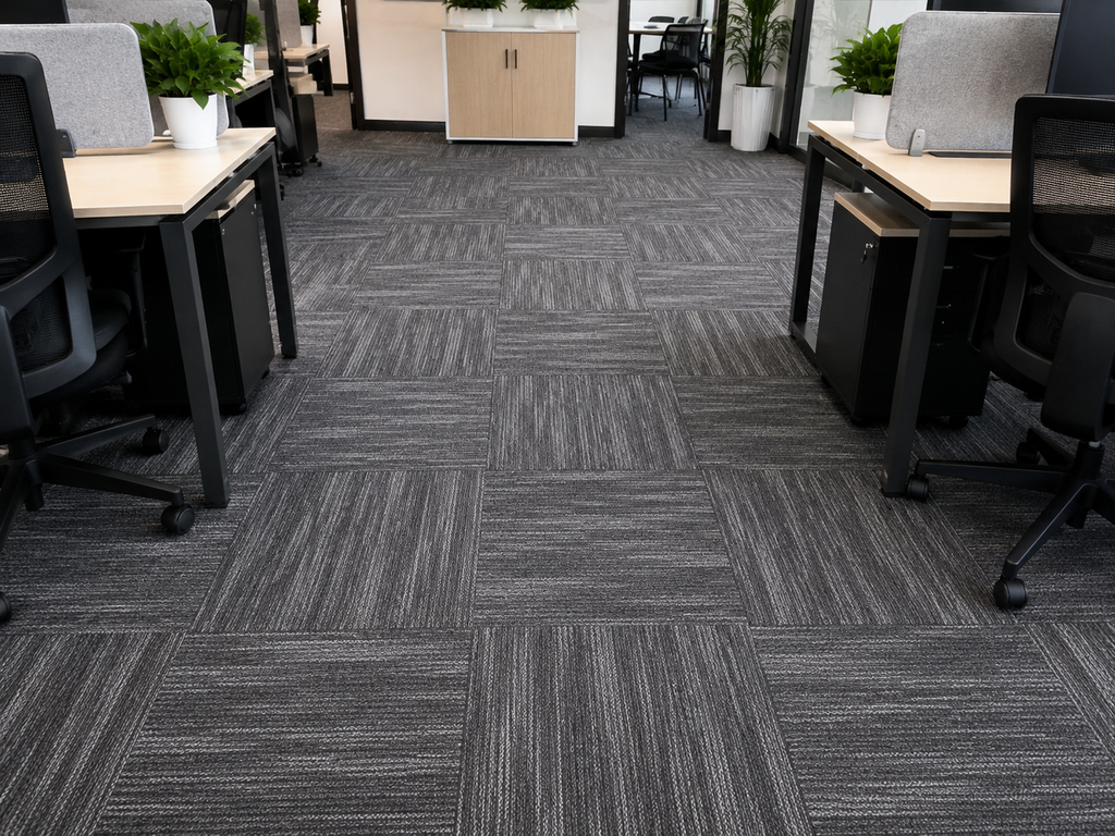 24" x 24" Cloudbay Carpet Tile / Warm Grey Abstract Modular Tile
