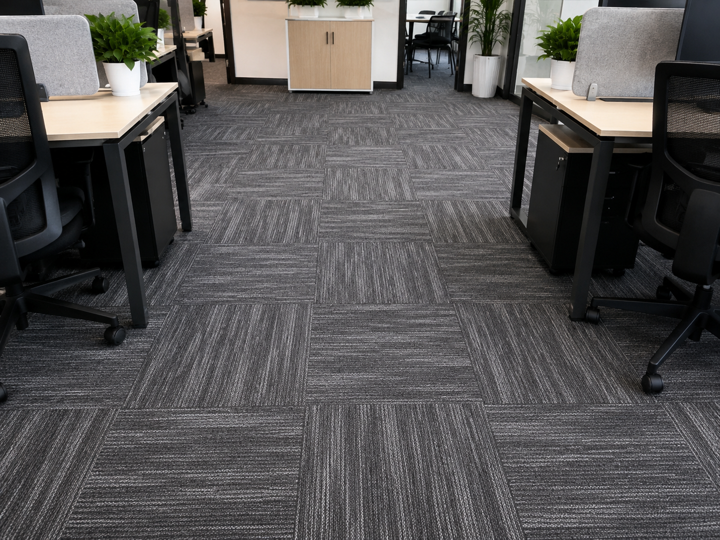 24" x 24" Cloudbay Carpet Tile / Warm Grey Abstract Modular Tile