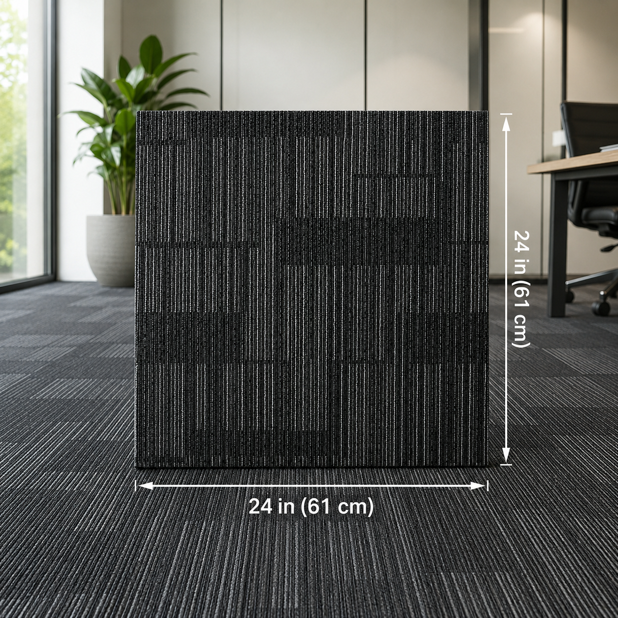 24" x 24" STORM Carpet Tile / Charcoal Style Carpet Tile