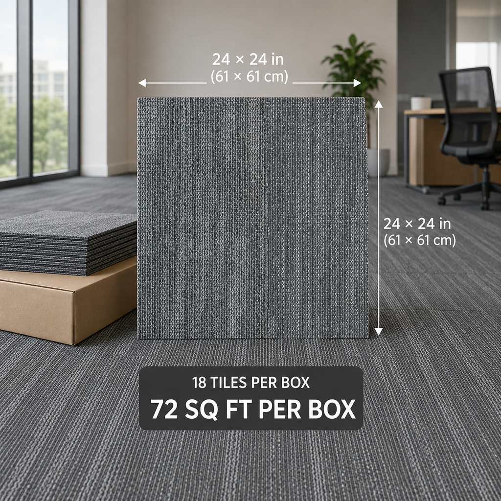 24" x 24" Cloudbay Carpet Tile / Warm Grey Abstract Modular Tile