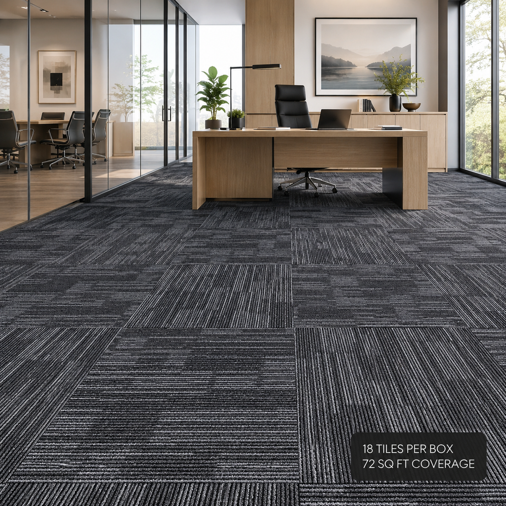 24" x 24" Graphite Commercial Carpet Tile Modular Tile
