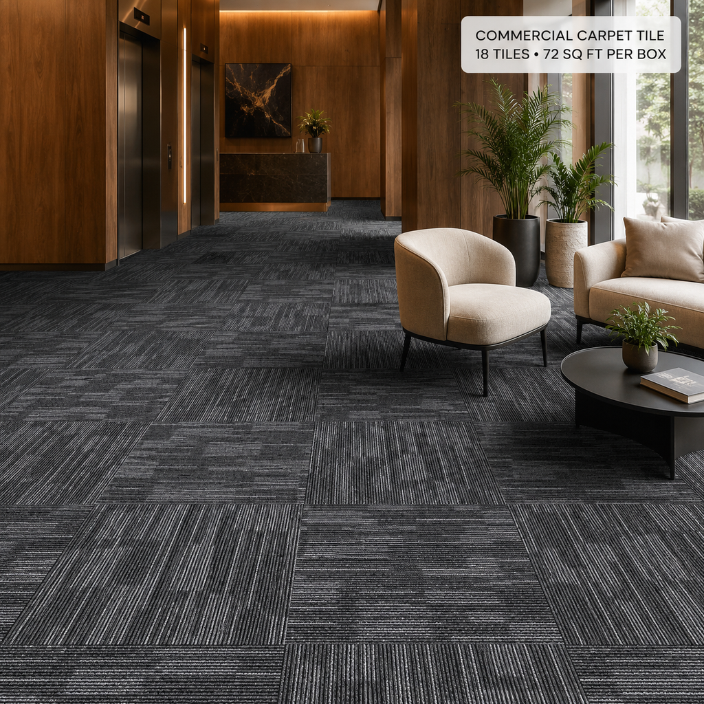 24" x 24" Graphite Commercial Carpet Tile Modular Tile