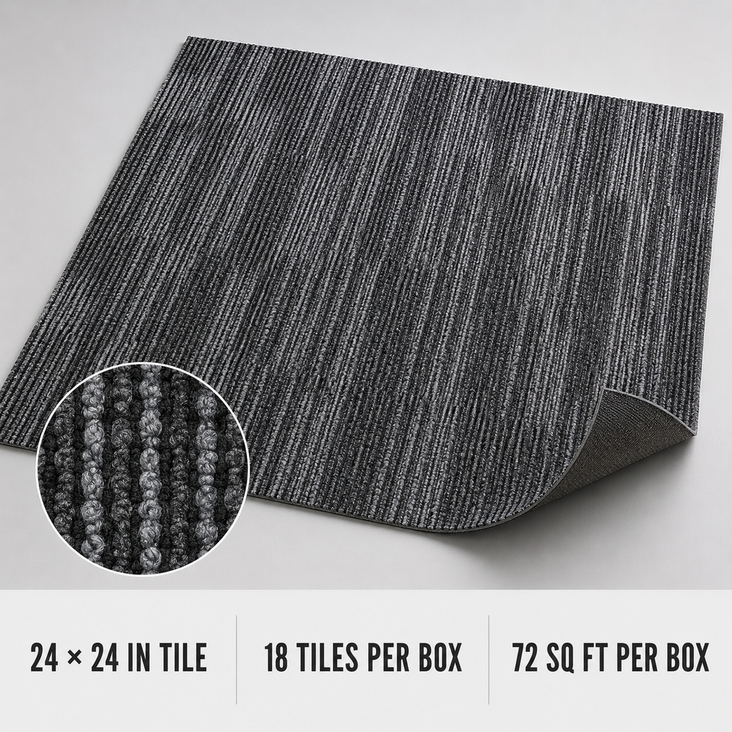 24" x 24" Graphite Commercial Carpet Tile Modular Tile