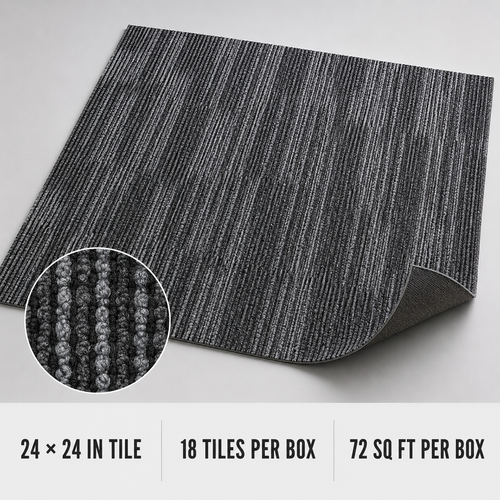 24" x 24" Graphite Commercial Carpet Tile Modular Tile
