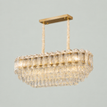 Luxury Rectangular Crystal Chandelier  – Gold Dining Table Island Ceiling Light