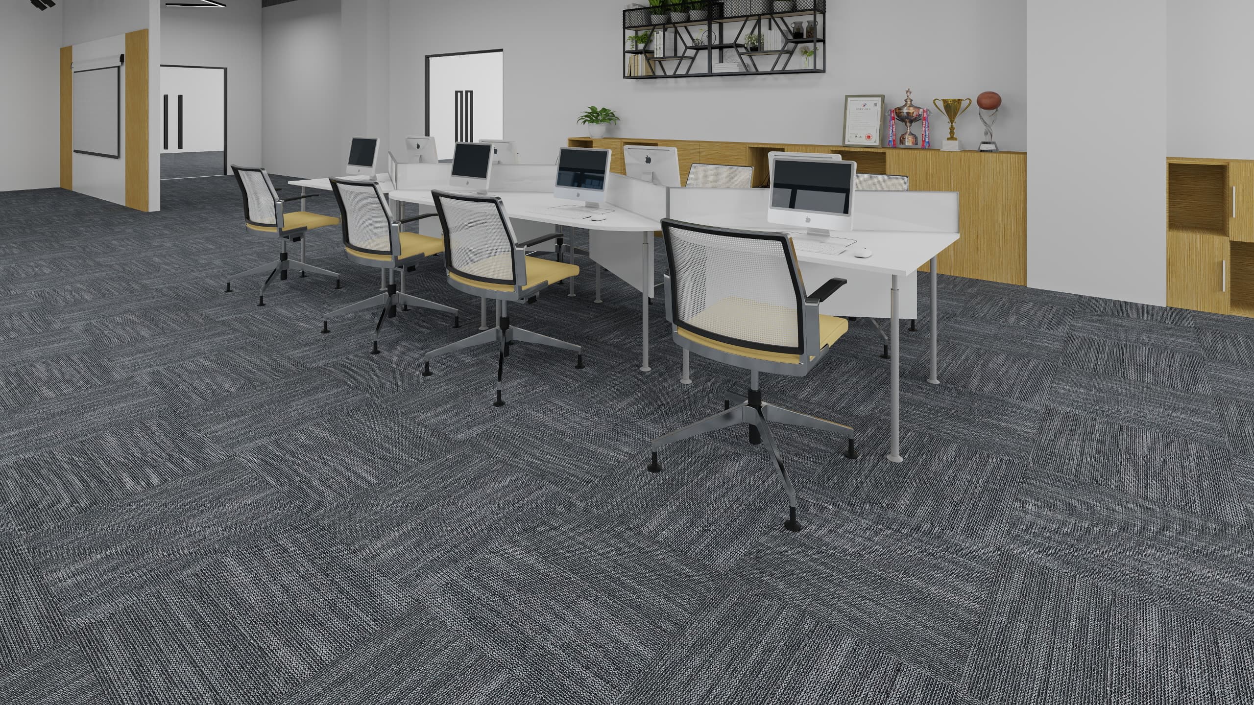 24" x 24" Cloudbay Carpet Tile / Warm Grey Abstract Modular Tile
