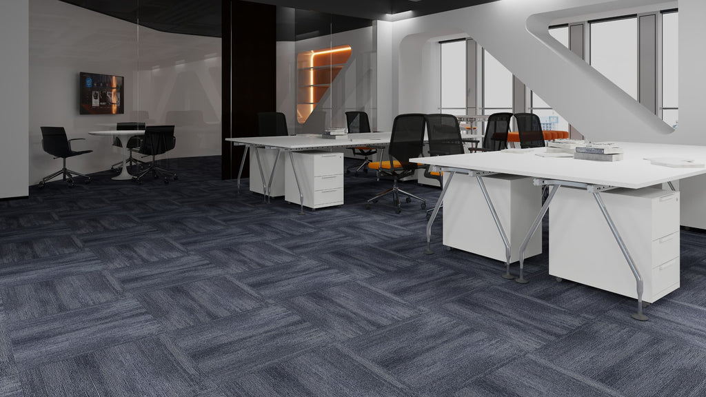 24" x 24" Cloudwave Carpet Tile / Slate Linear Carpet Tile