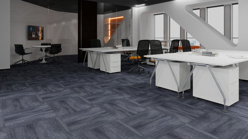 24" x 24" Cloudwave Carpet Tile / Slate Linear Carpet Tile