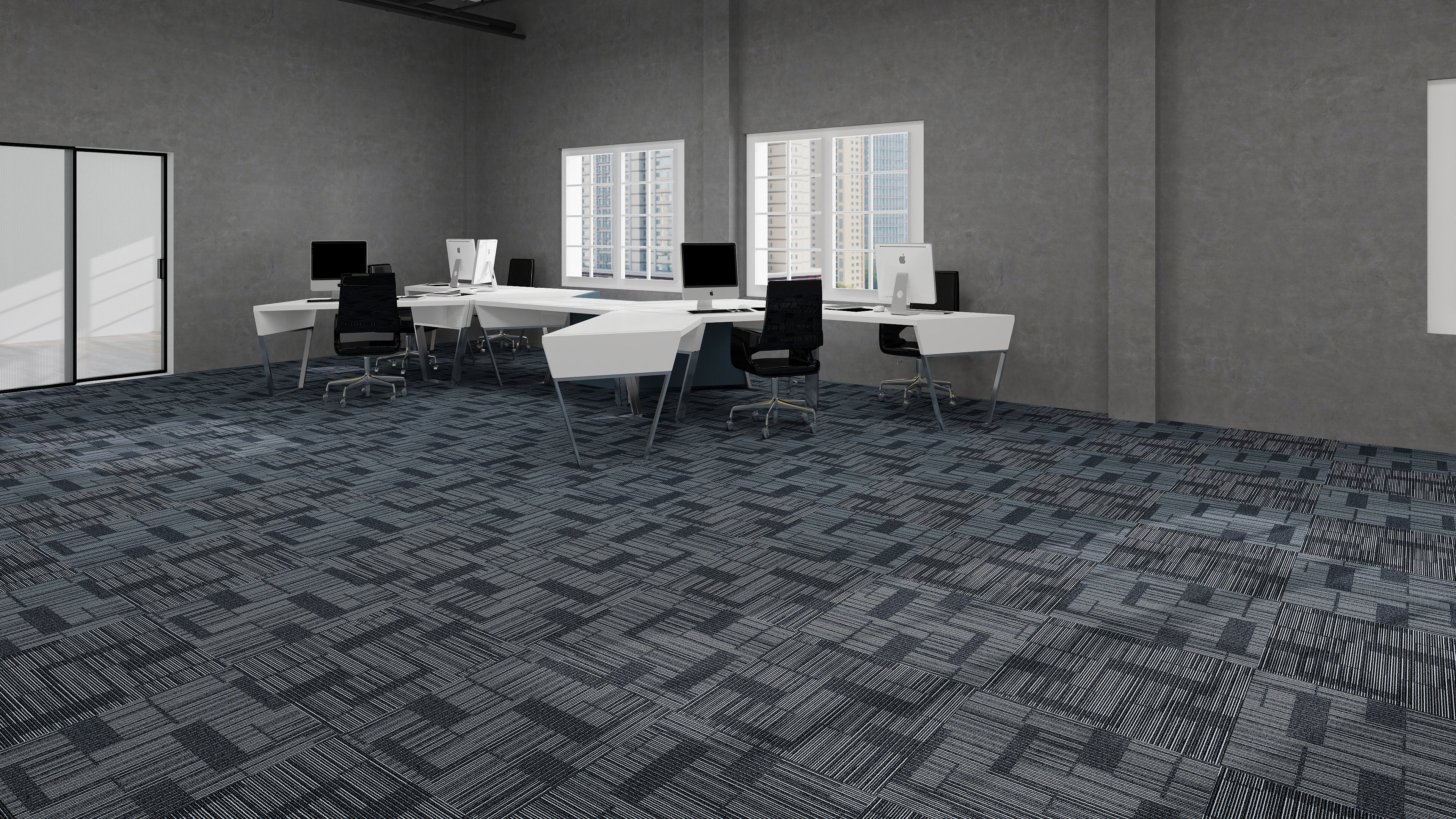 24" x 24" STORM Carpet Tile / Charcoal Style Carpet Tile