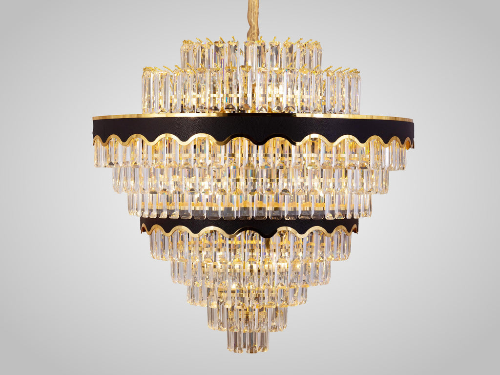 Crystal Chandelier –  Luxury Elegant Gold & Black Design with 400 Sparkling Crystals