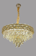 Round Crystal Chandelier: Modern Gold LED Pendant Light
