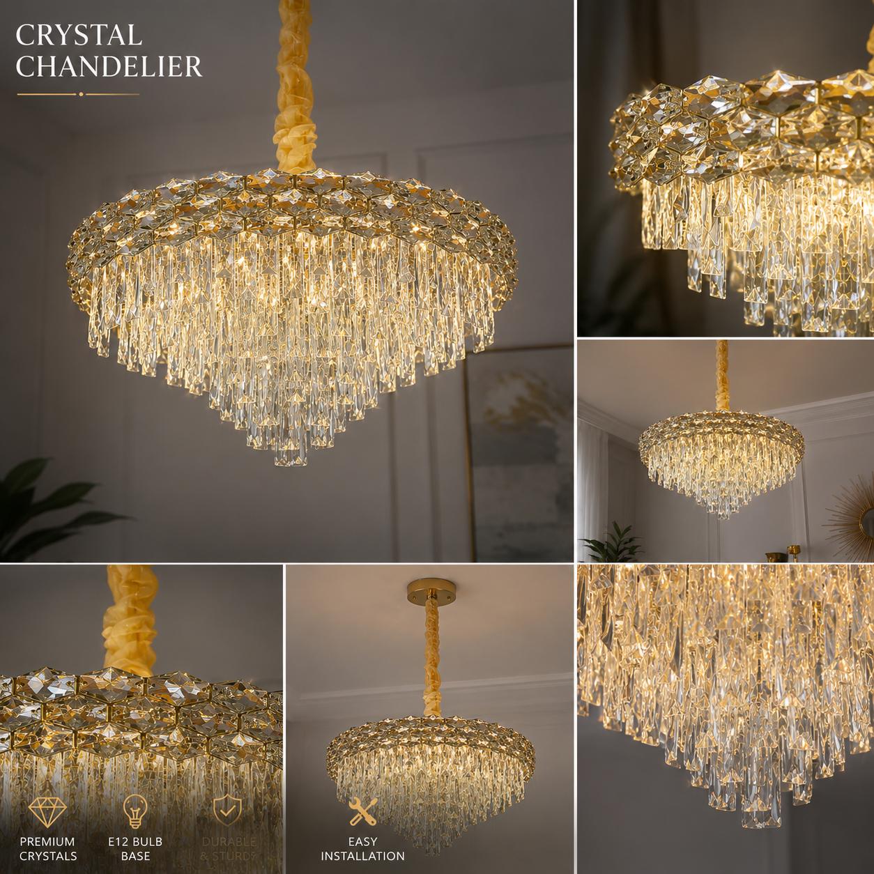 Modern Crystal Chandelier / Luxury Ceiling Light for Entryway, Living room, Dining room