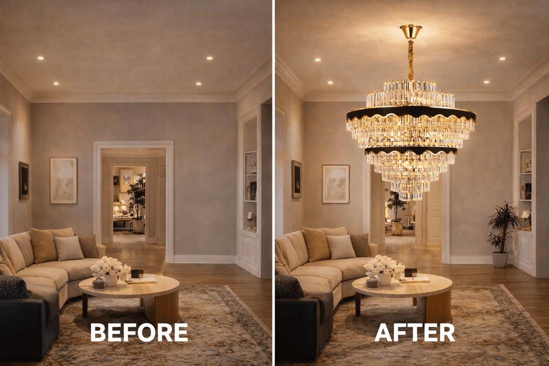 Tiered Crystal Chandelier – Gold & Black Modern Foyer Lighting