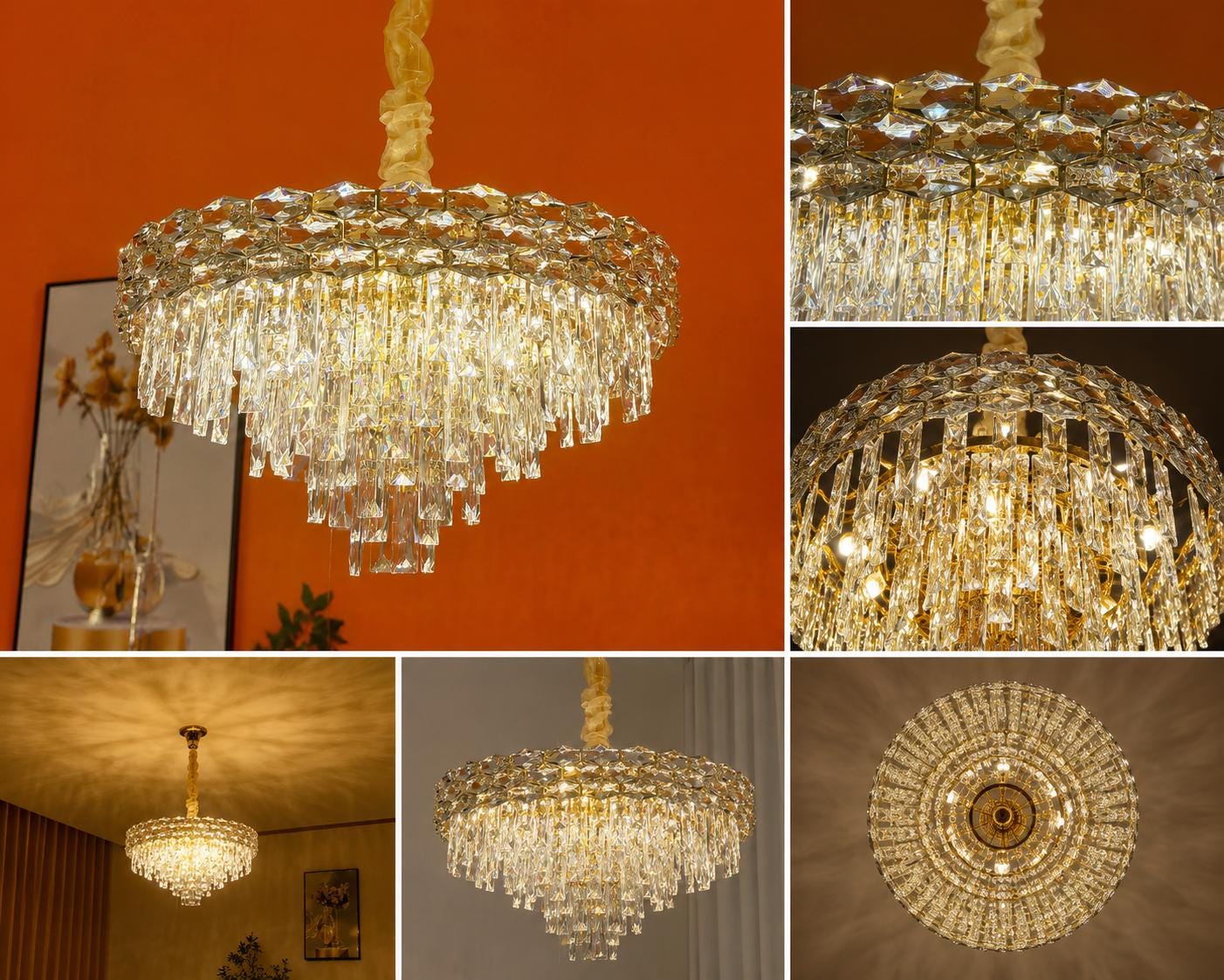 Modern Crystal Chandelier / Luxury Ceiling Light for Entryway, Living room, Dining room