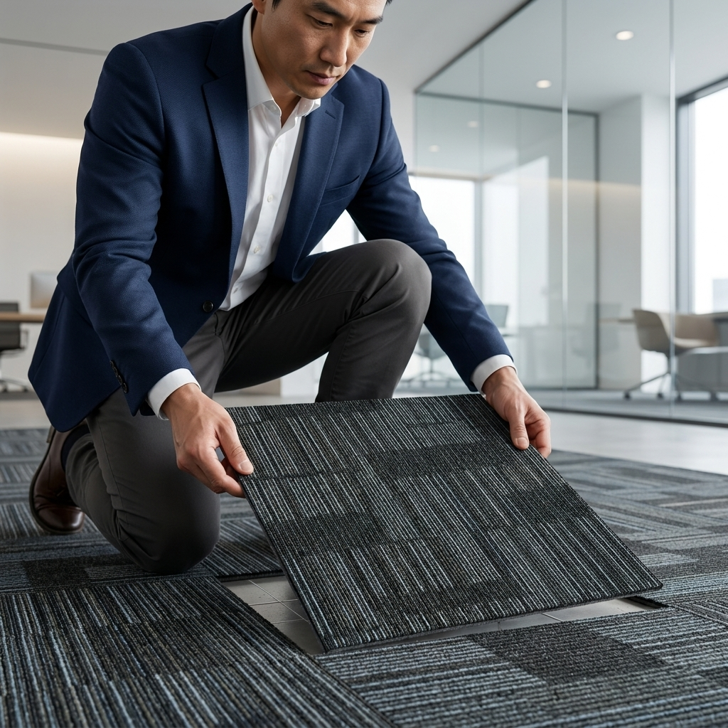 24" x 24" STORM Carpet Tile / Charcoal Style Carpet Tile